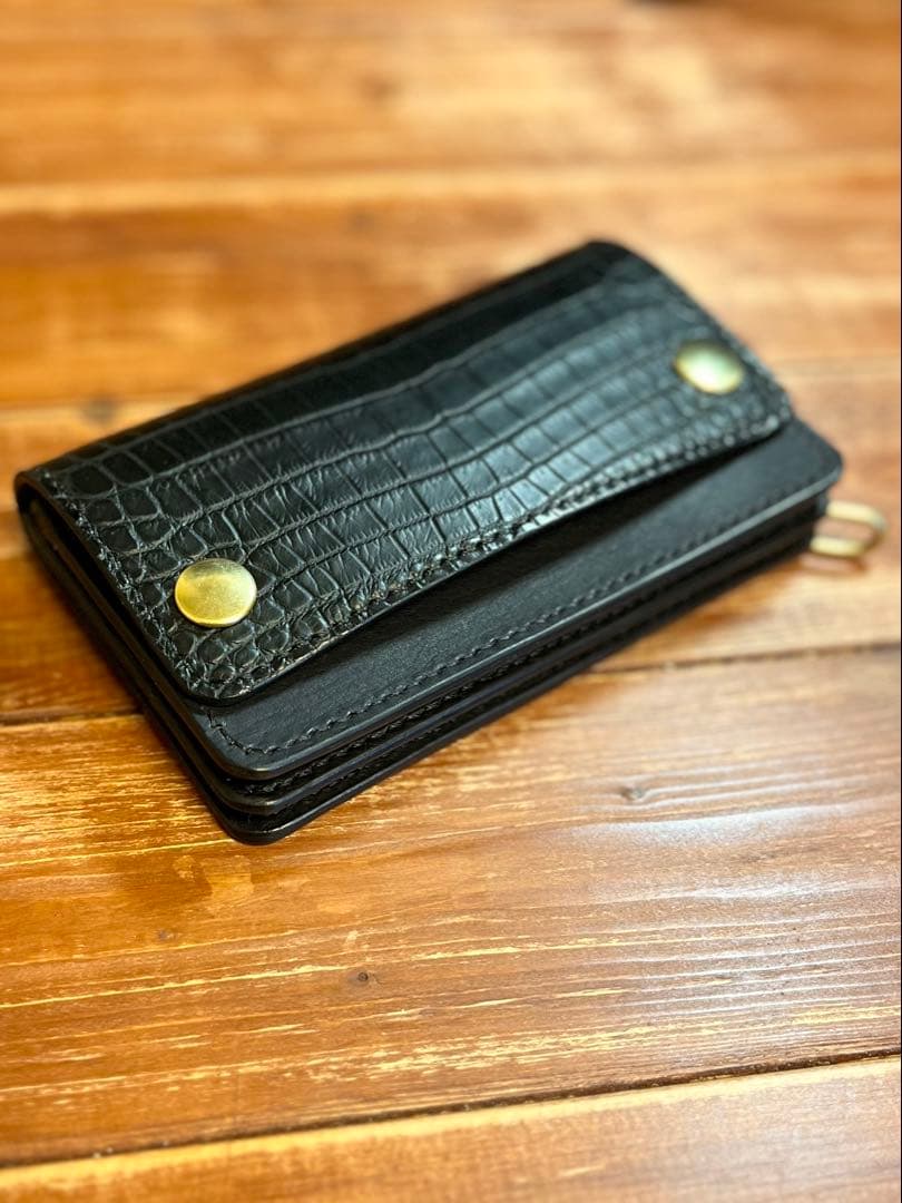 トラッカーウォレット TW-03 リアルクロコダイルカスタム 茶芯