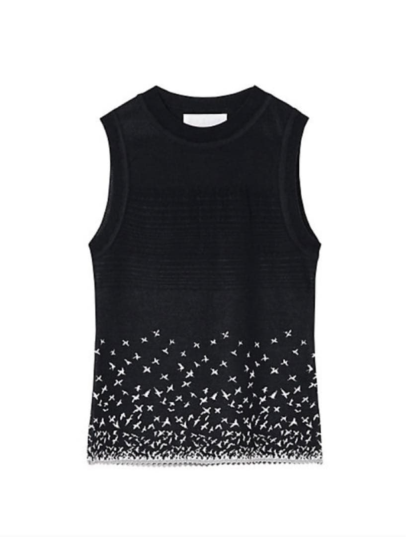 トップス mame Crane Pattern Jacquard Knitted Top