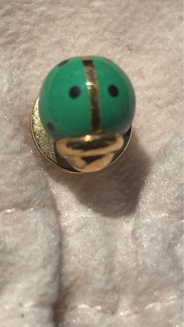 パスクワレブルーニ　K１８・エナメル　ピンブローチ　ネクタイピン　テントウムシ