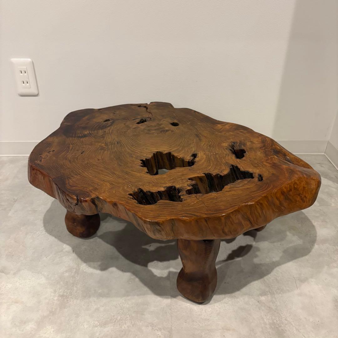 欅？ 輪切 テーブル 一枚板 丸太 コーヒーテーブル