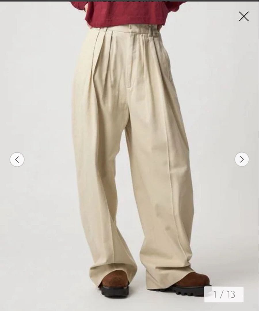 ＜6(ROKU)＞コットンレーヨン タックパンツ　36