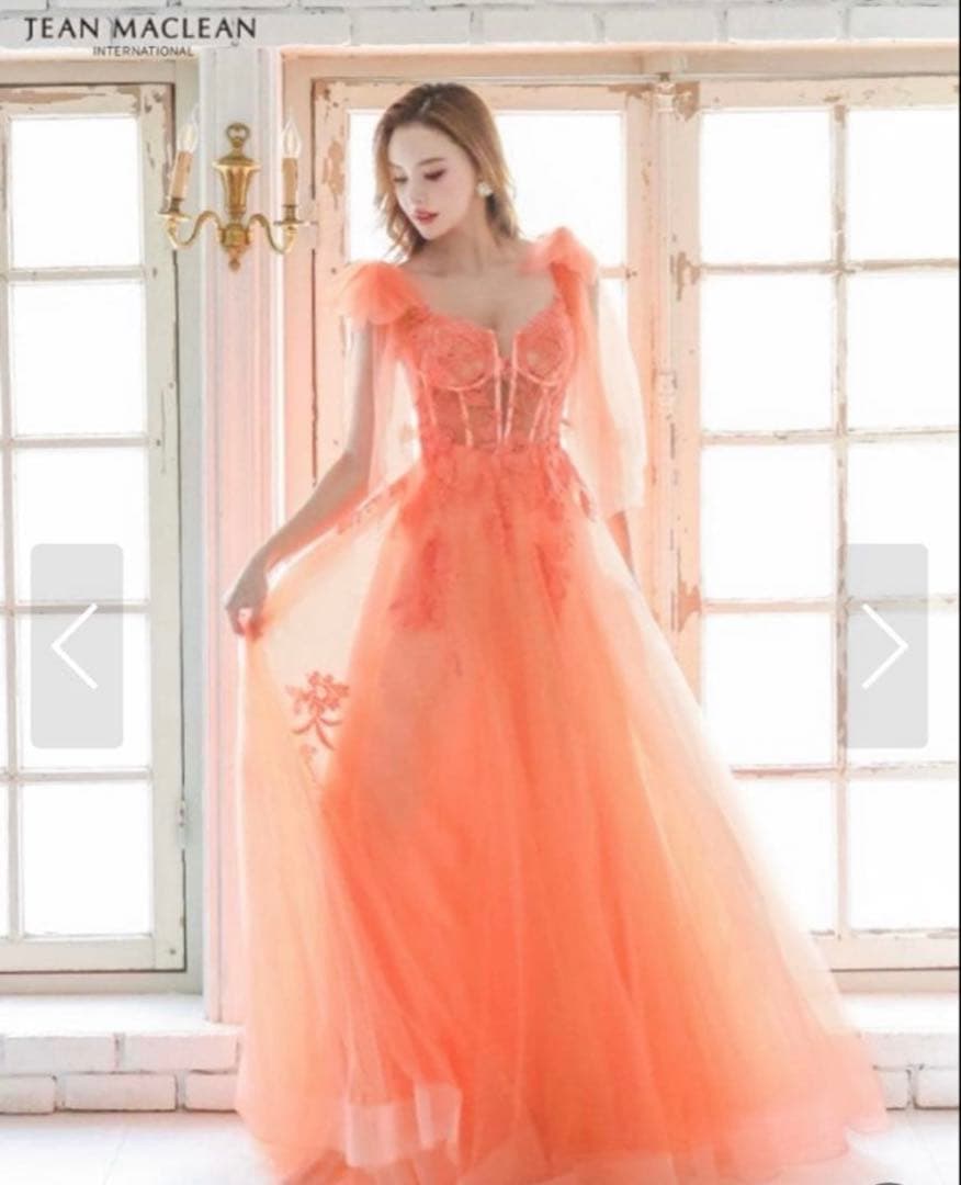 JEAN MACLEANジャンマクレーンショルダーリボン　オレンジ　M ドレス