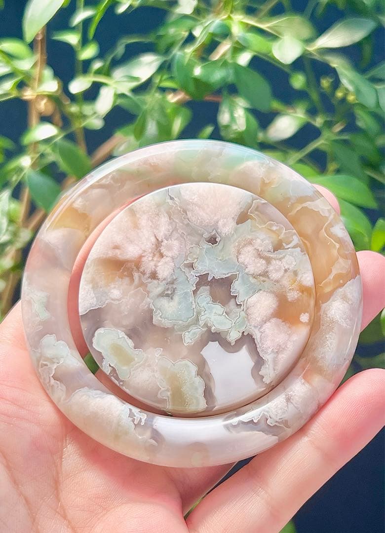 チェリーブロッサムアゲート 桜瑪瑙 天然石 瑪瑙　バングル　天然石 着物和服