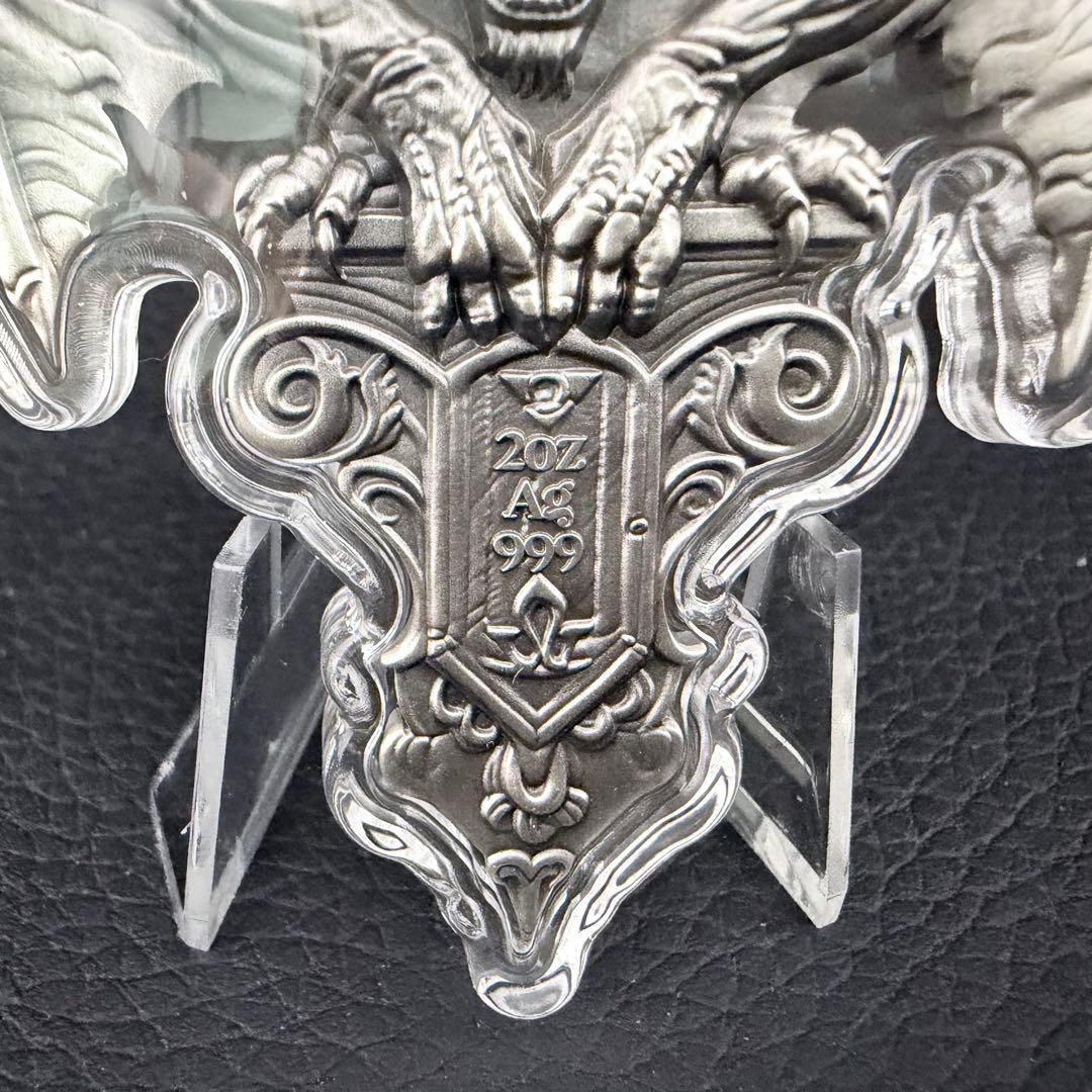 銀貨 ガーゴイル ハイレリーフ アンティーク 2オンス 2oz メダル 守護神