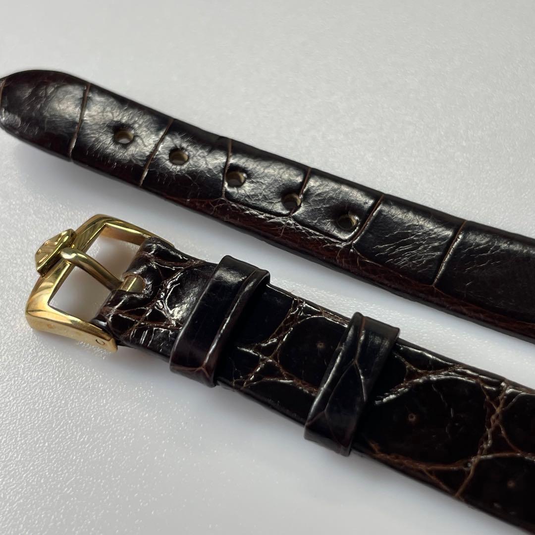 ③ジャガールクルト 純正 ベルト レザー クロコ ブラウン 尾錠 【訳あり】
