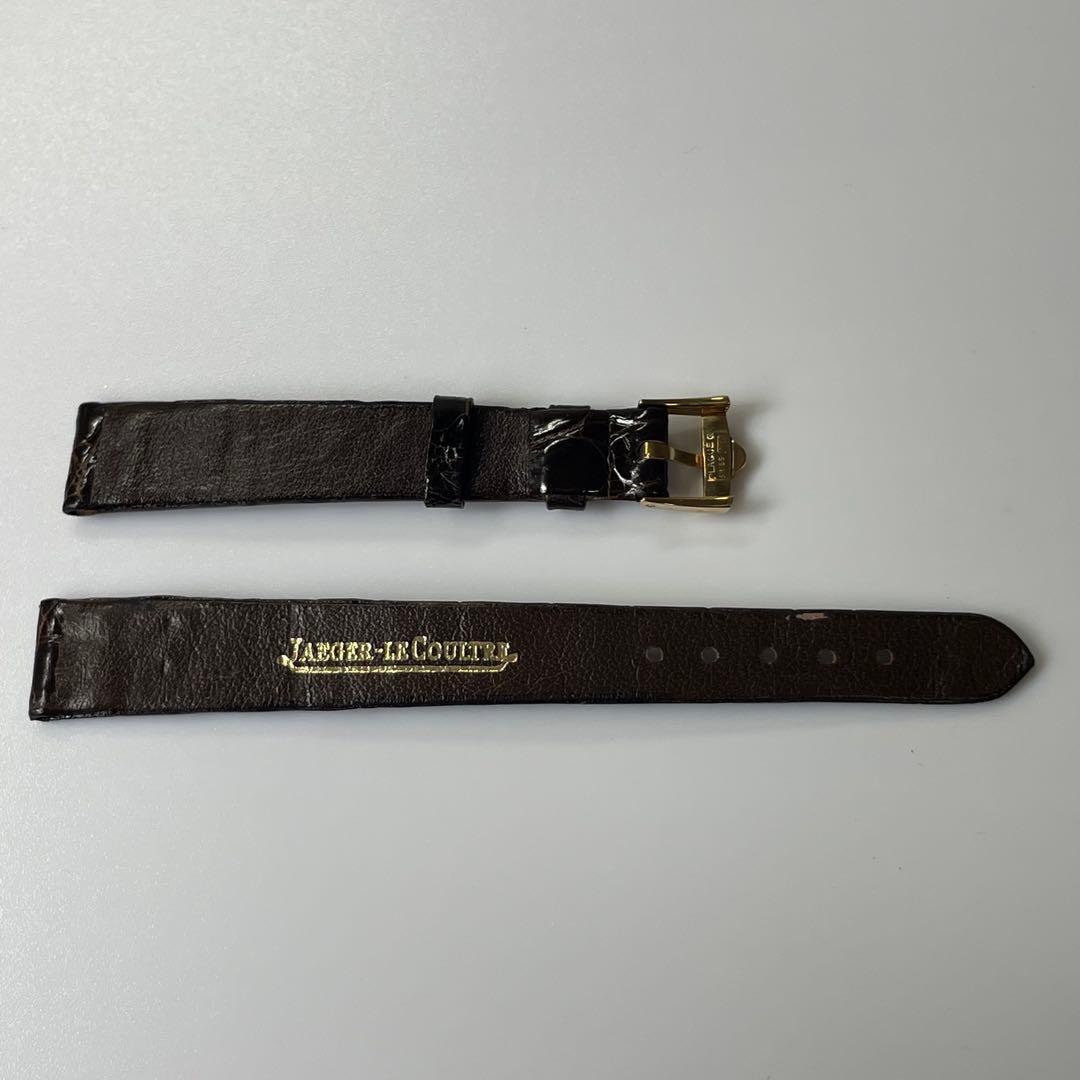 ③ジャガールクルト 純正 ベルト レザー クロコ ブラウン 尾錠 【訳あり】