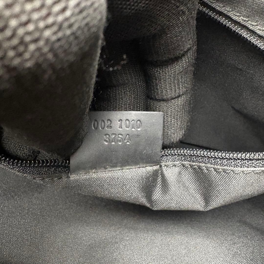 031 美品 GUCCI バンブー ハンドバッグ GG柄 黒 yu6