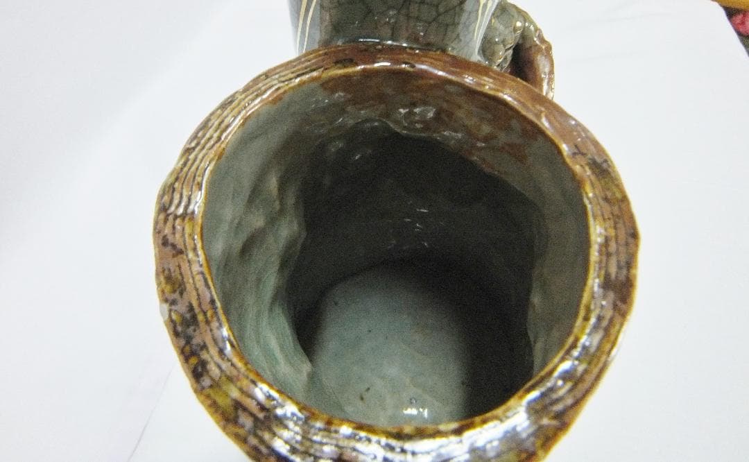 昭和レトロ！珍品！！相馬焼・花瓶・鷹