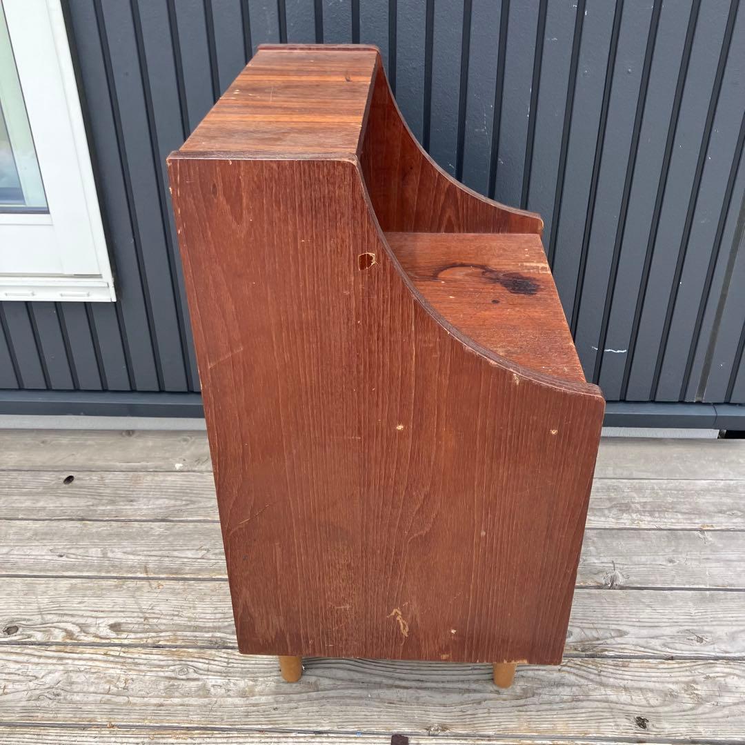 昭和レトロ 古家具 木製コンソールテーブル コールキャビネット 電話台 花台