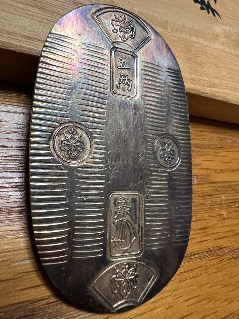 純銀小判 30g 楕円形　木製ケース付き