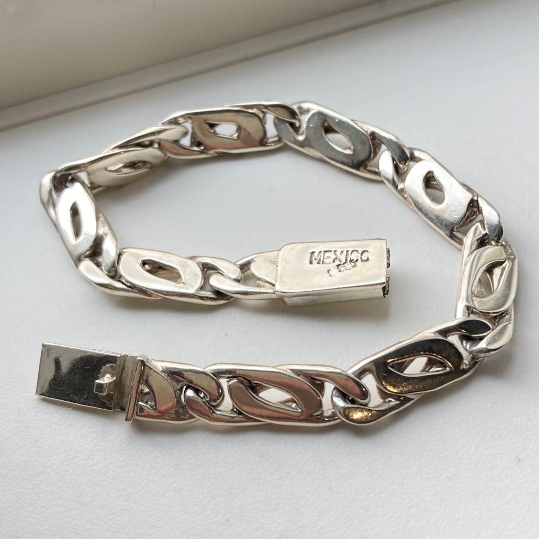 MEXICO シルバー 925 喜平 フィガロ チェーン ブレスレット