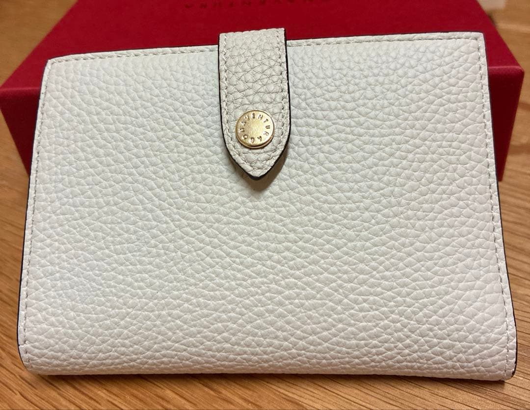 【美品】公式購入BONAVENTURA アイボリー 二つ折り財布