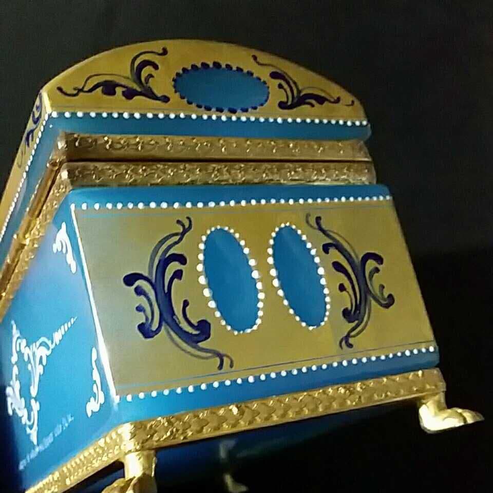 MURANO OPALINE FERRO ハイエナメル ハンドペイント 宝石箱