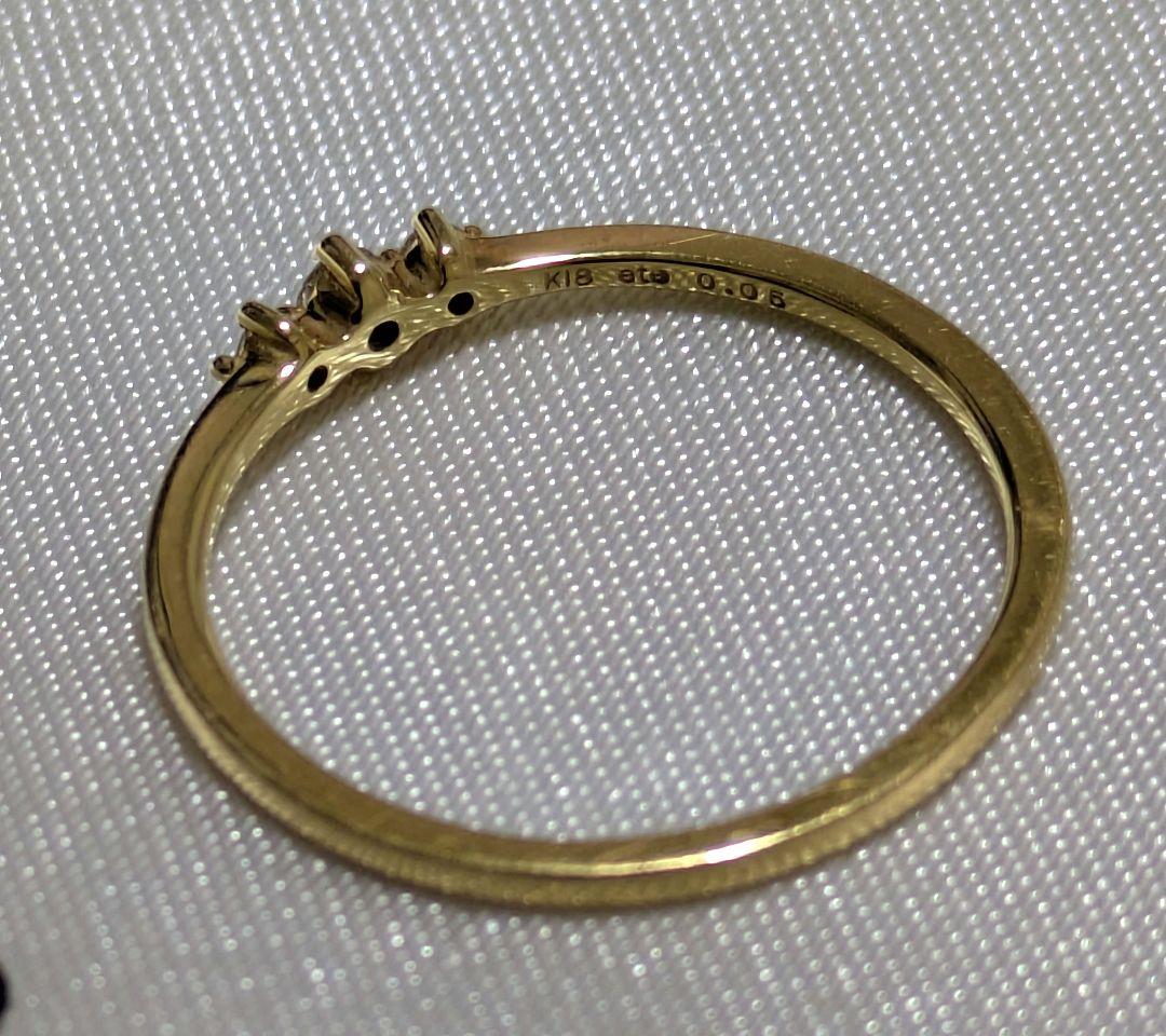 ete リング K18 刻印 イエローゴールド ダイヤモンド 箱、証明書付き