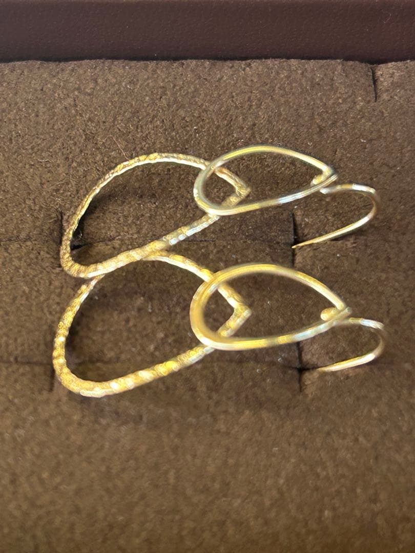 【美品】agate＊K10 ダブルドロップ ピアス