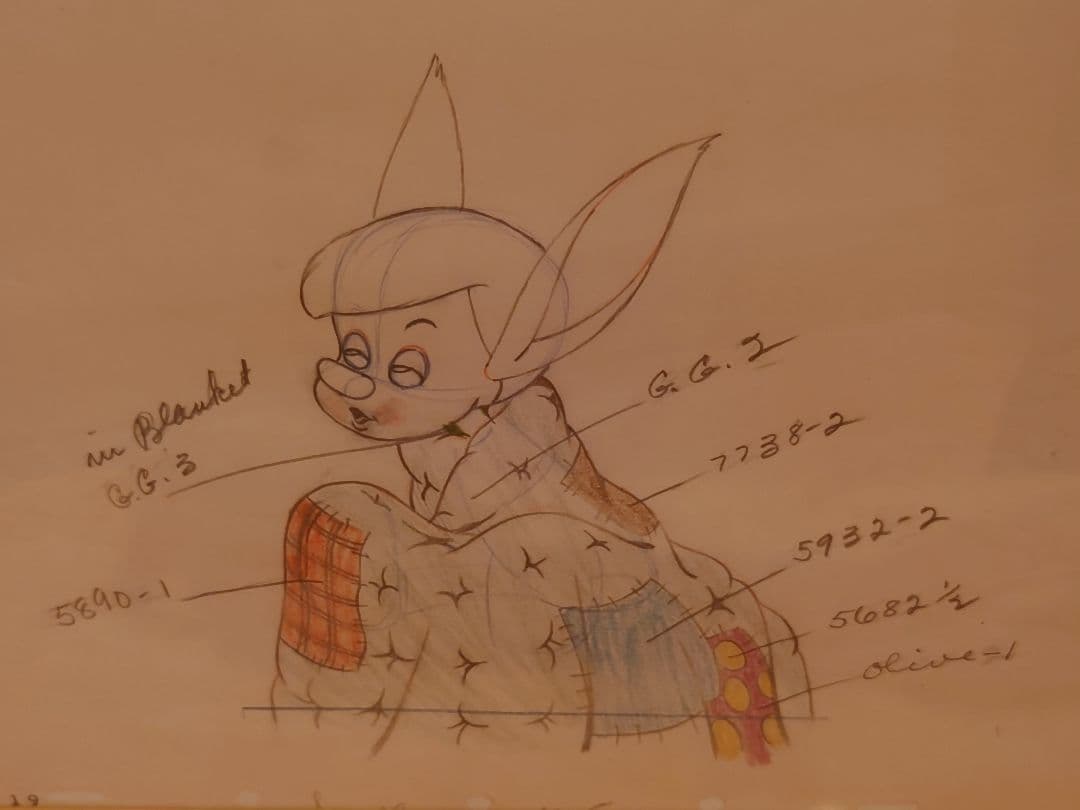 【世界で1枚 激レア】映画ピノキオのドローイング（毛布）