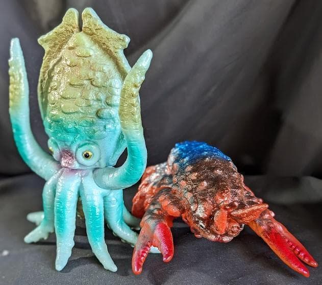 ゲゾラ・ガニメ「決戦！南海の大怪獣」（ブルマァク復刻）ソフビ２体セット