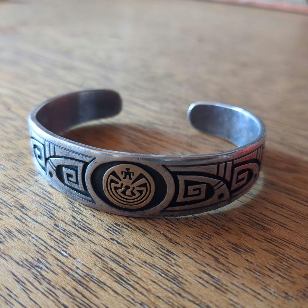 ホピ族 JasonTakala ジェイソンタカラ 14K シルバーバングル