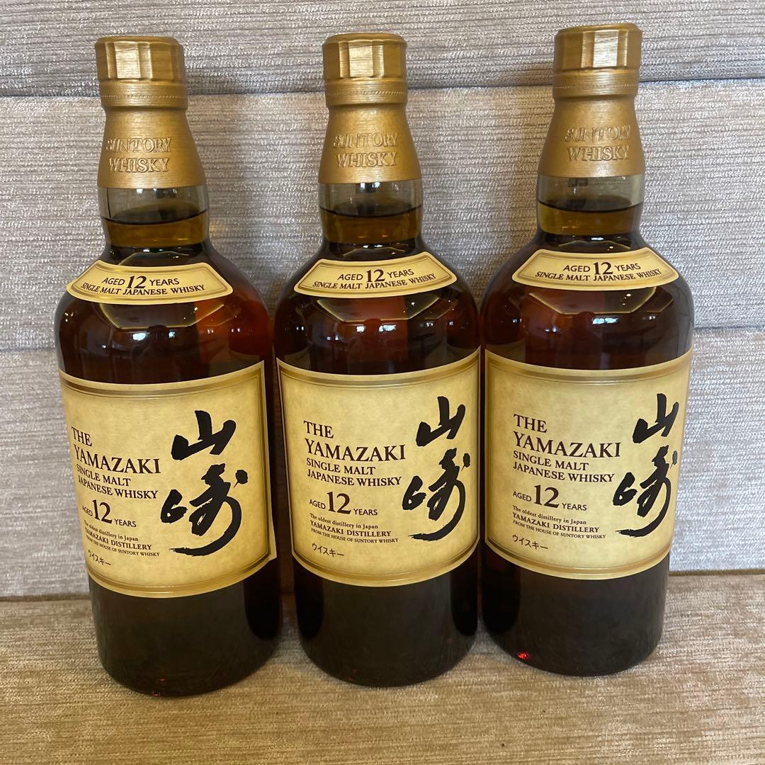 山崎 12年 シングルモルトウイスキー 3本セット【新品 未開封】