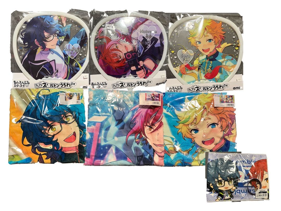 逆先夏目 青葉つむぎ 春川宙 タオルうちわセット売り