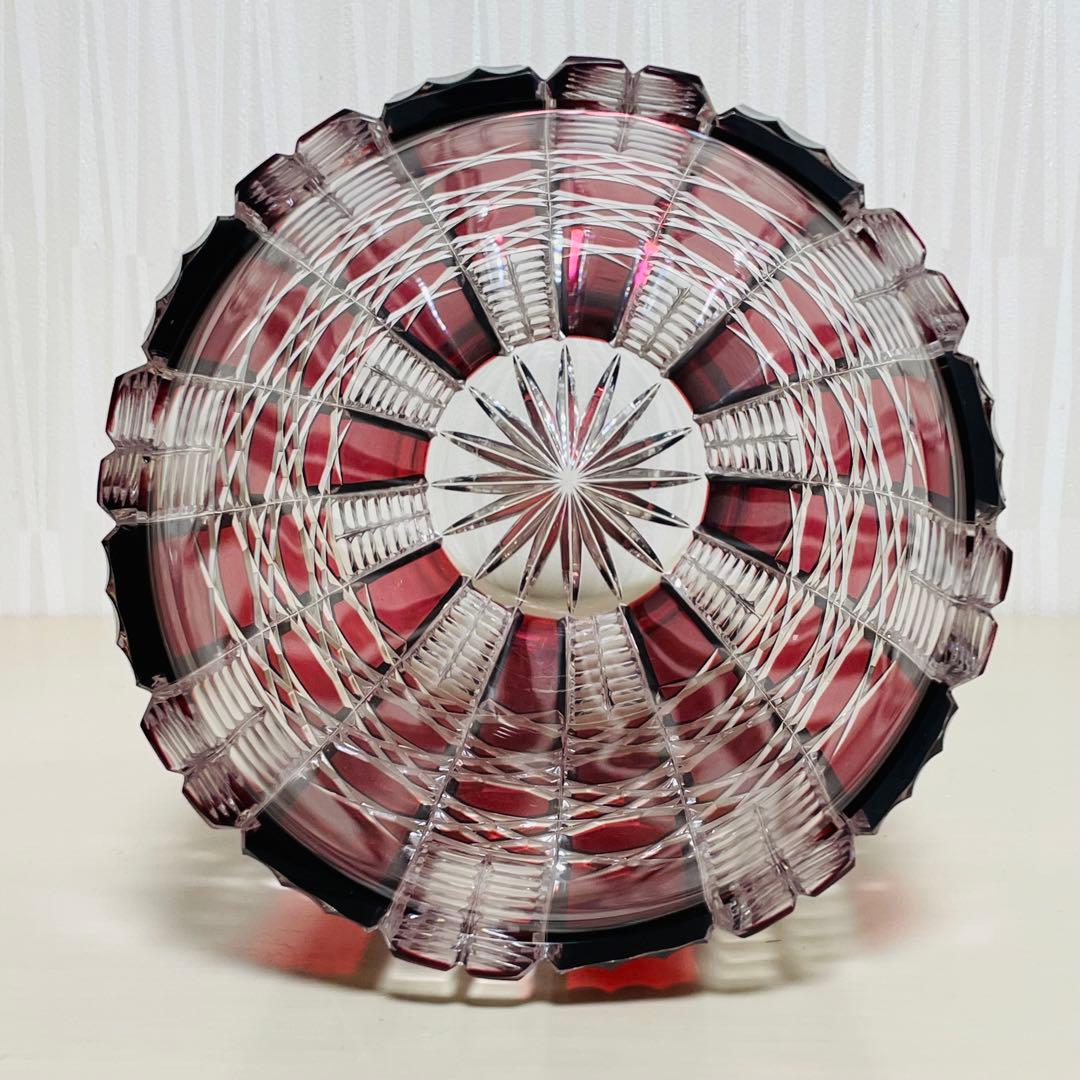 未使用 大型 ボヘミアクリスタル チェコ製 花瓶 フラワーベース