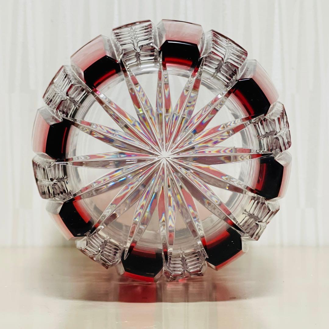 未使用 大型 ボヘミアクリスタル チェコ製 花瓶 フラワーベース