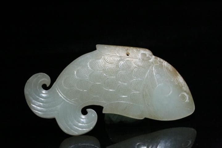 漢代 玉魚装身具 中国美術ペンダント アンティークコレクション 古玉