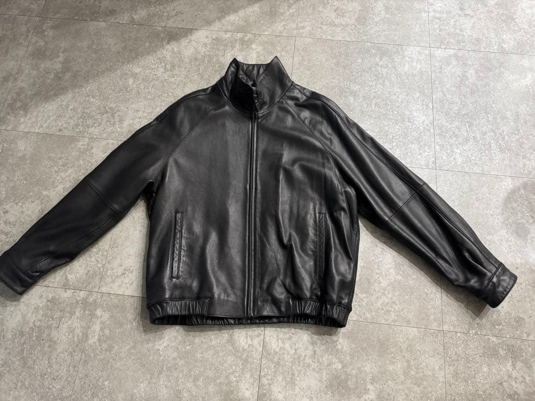 スタンドカラー　ハイネック　レザージャケット　古着