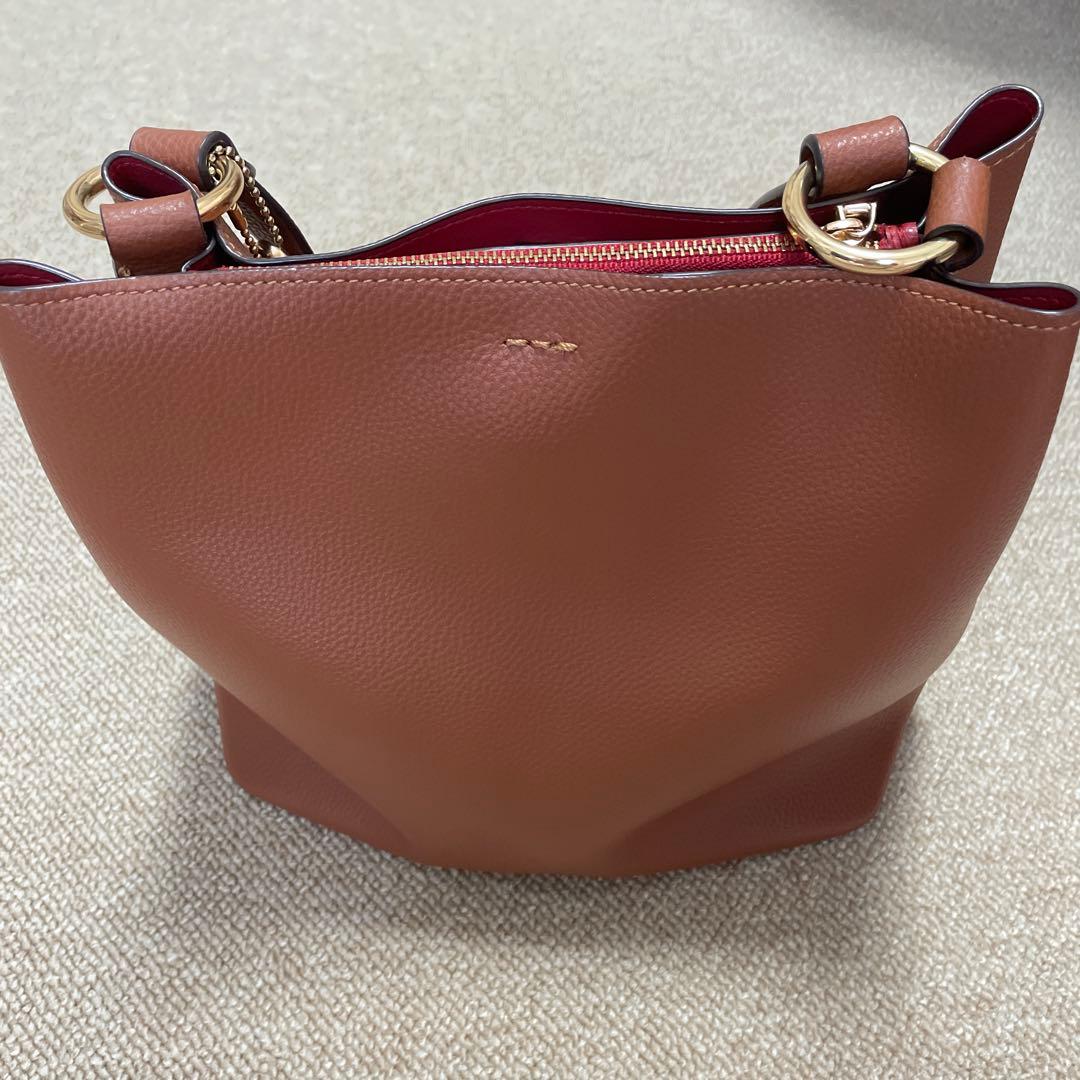 【COACH】 コーチ ブラウンレザー タウンバゲットバッグ　ハンドバッグ