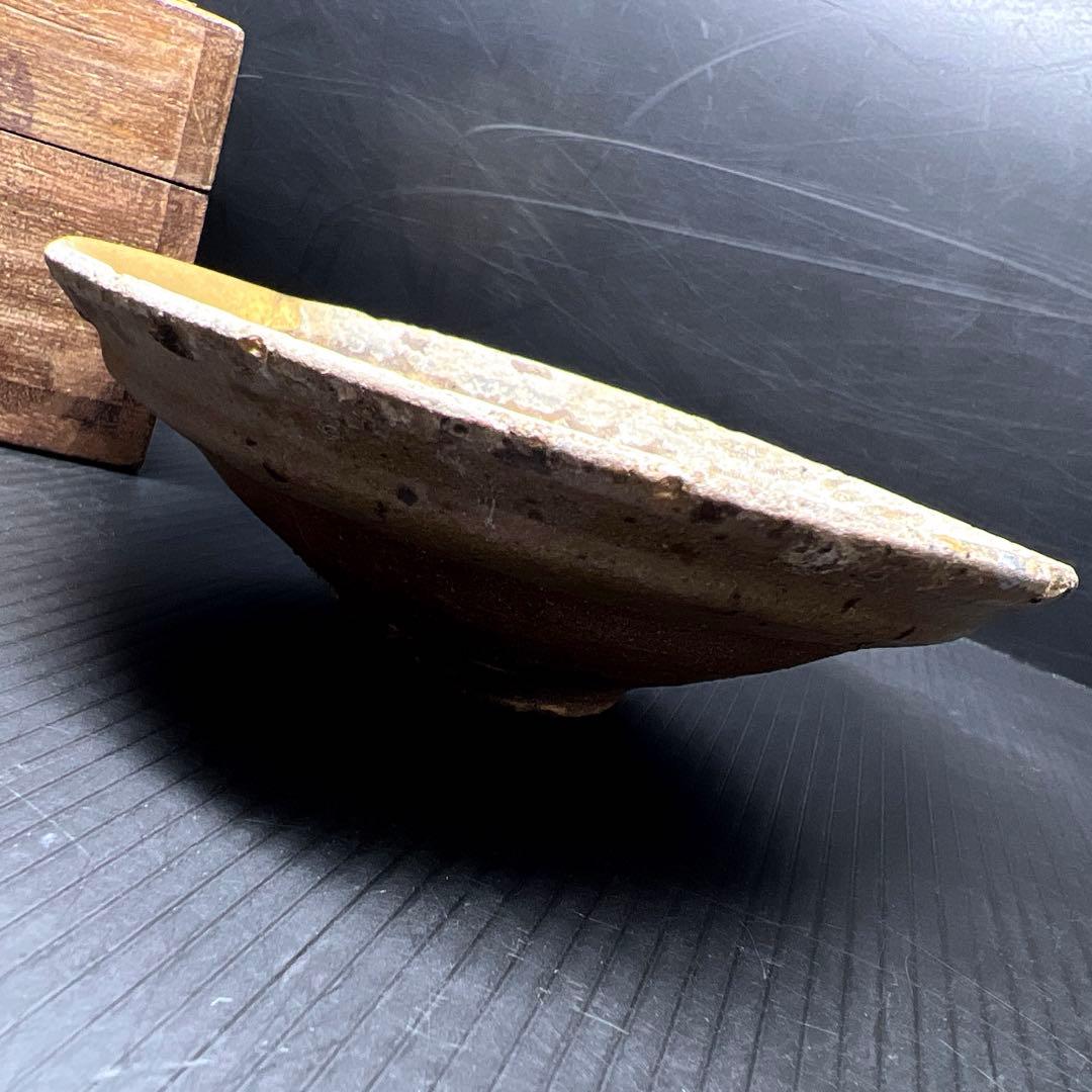 桃山時代　古唐津茶碗　木箱付　幅約12.5㎝　東Y7-1030☆2Fタヒチル