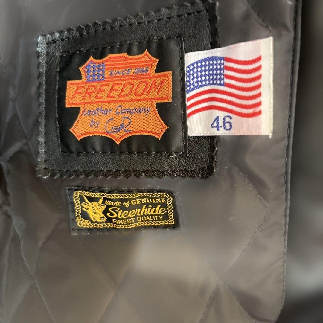 46サイズ　フリーダム　レザージャケット　キルティング