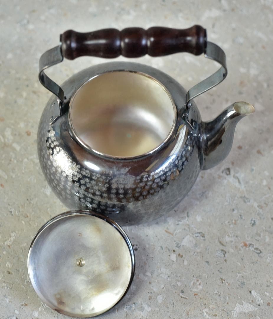 いぶし銀湯沸かし　銀瓶　銅製品お茶道具