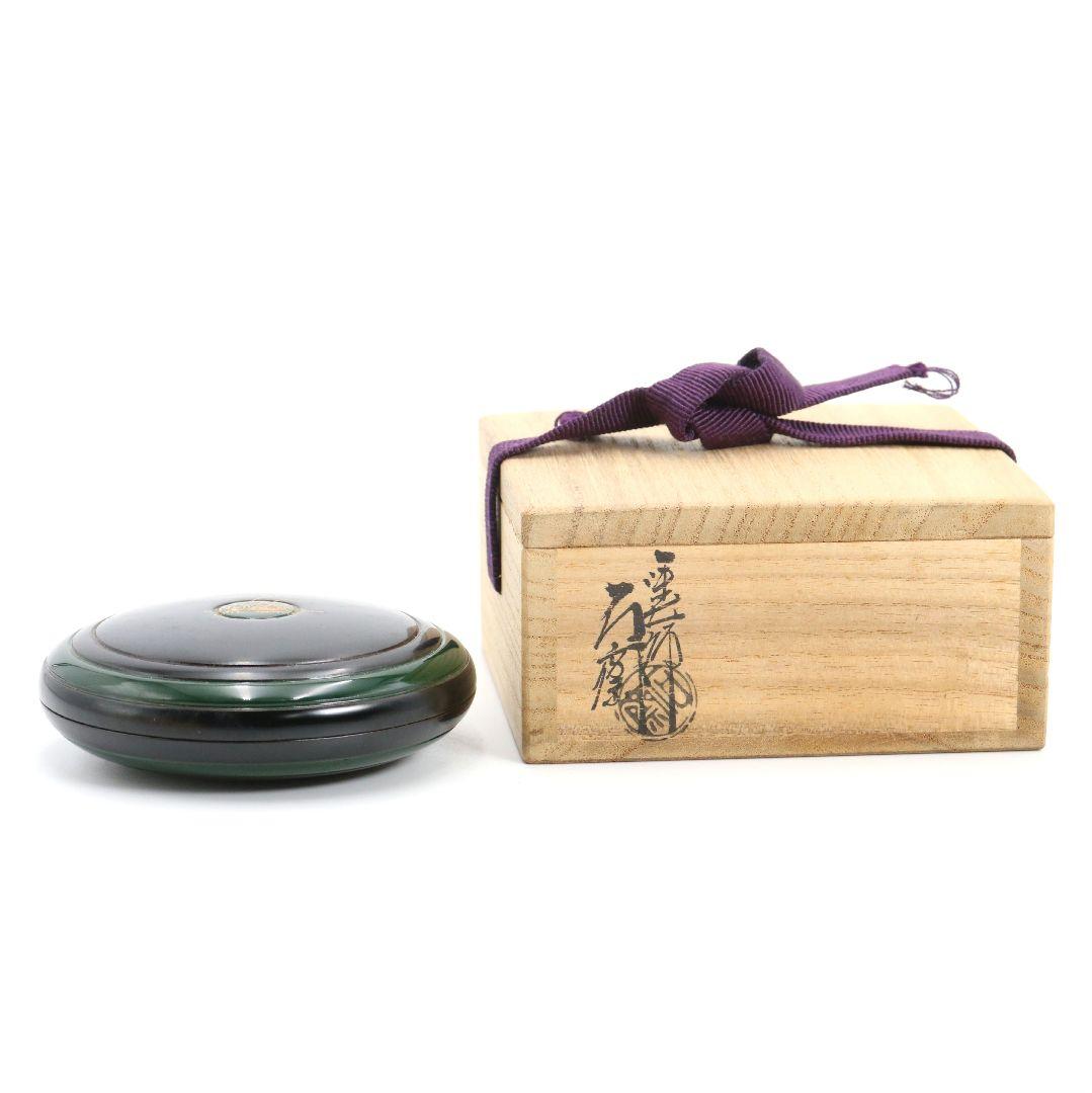 辻石斎作 秋草に鈴虫蒔絵 香合 茶道具 共箱共布　C900