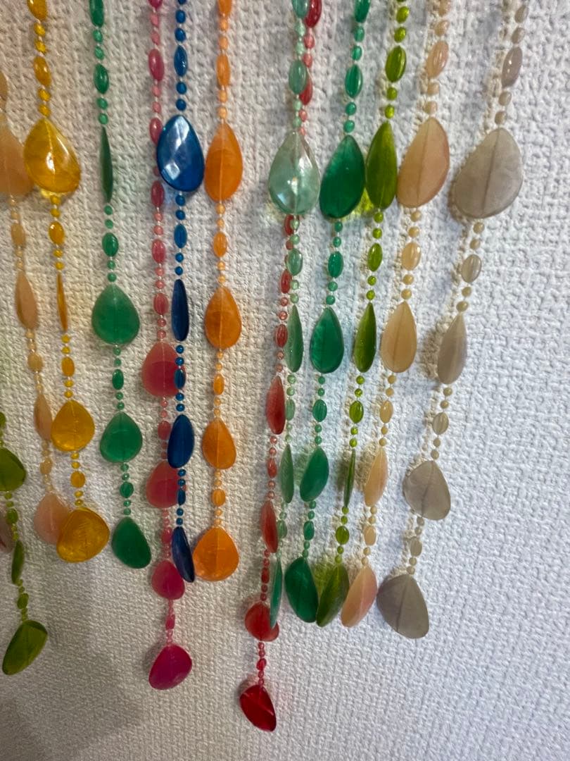 昭和レトロ　プラスチックのれん　簾　暖簾　レトロポップ　当時物　カラフル　ビーズ