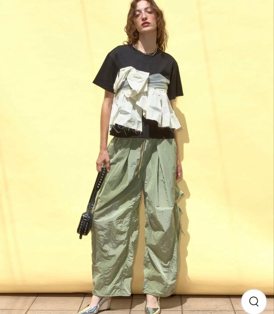 メゾンスペシャル　Side Zipper Parachute Pants 38