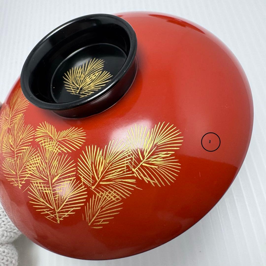 輪島塗 蓋付き椀 沈金 5客セット 漆器 伝統工芸 陶芸 漆器 赤