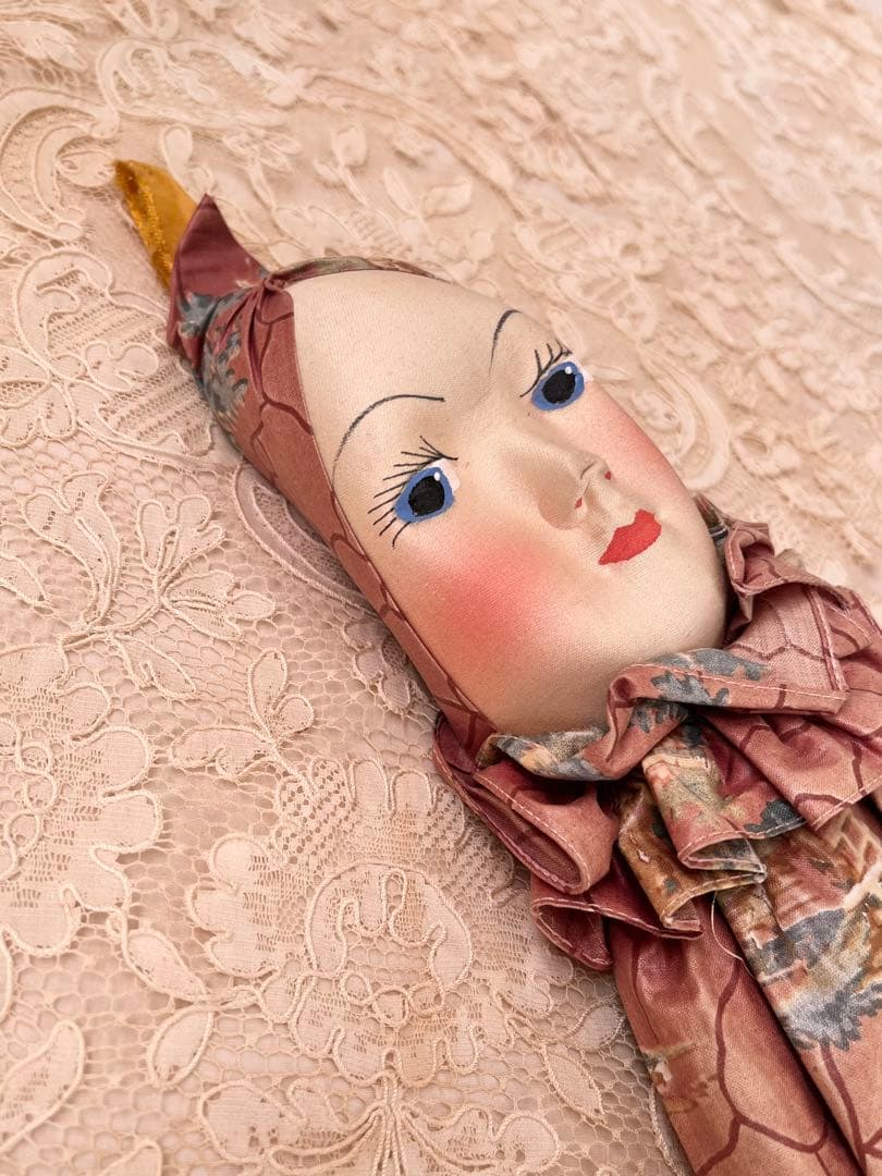 アンティーク/ヴィンテージブドワール ドール 布バッグ壁掛け装飾検）ビスクドール