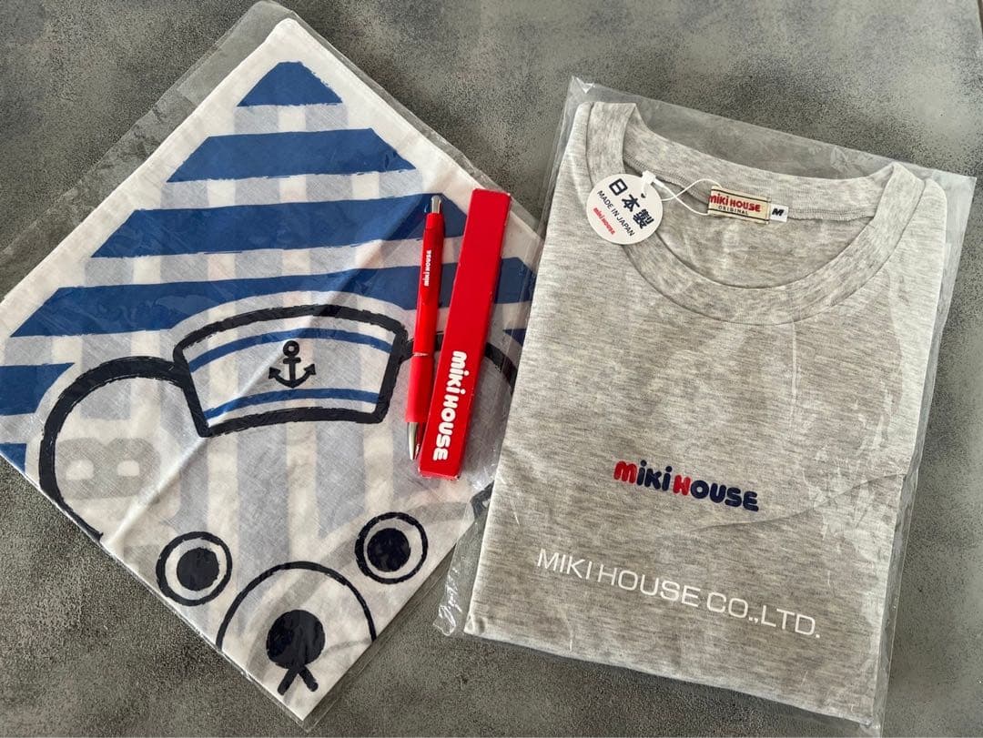 ミキハウス ハンカチ・ボールペン・Tシャツセット