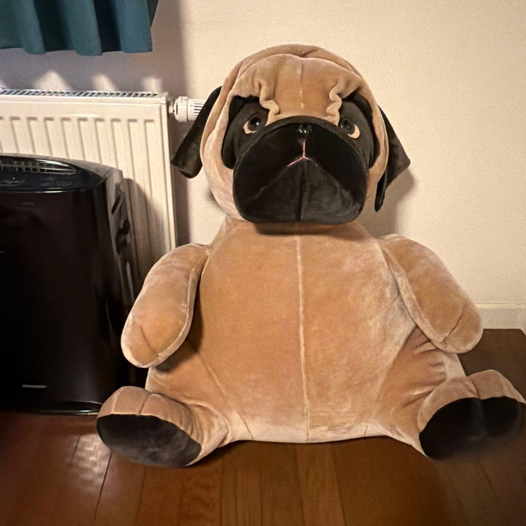 【発送3/1〜可】パグ犬　ぬいぐるみ　特大　大きめ　わんちゃん　ぱぐ　美品　レア