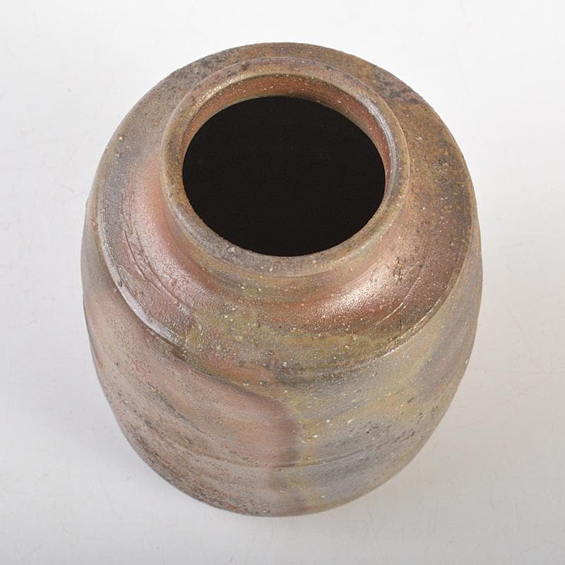 茶道具　備前焼　堀江祥山作　茶入　仕覆付　共箱　V　6684