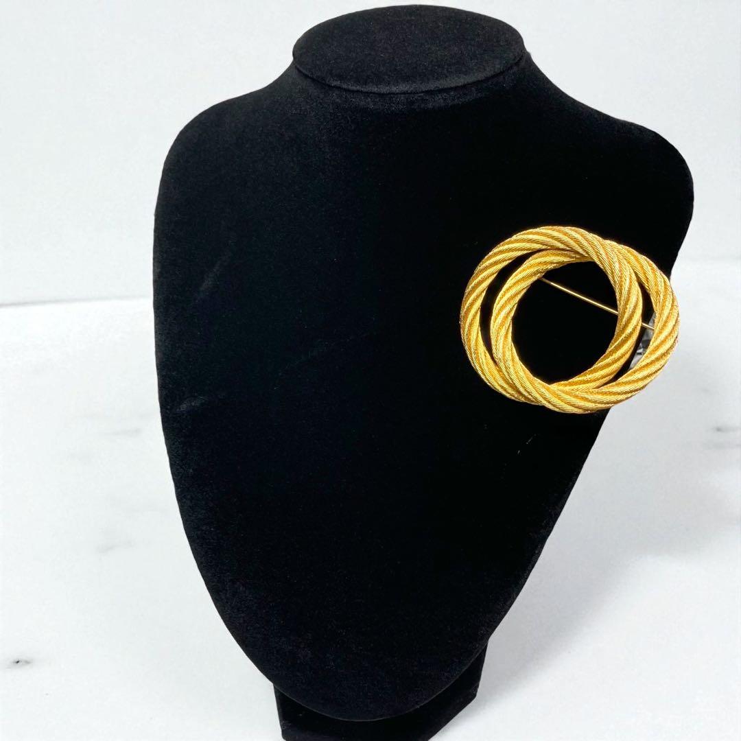 Dior ヴィンテージ ゴールド ツイストロープ ブローチ 183