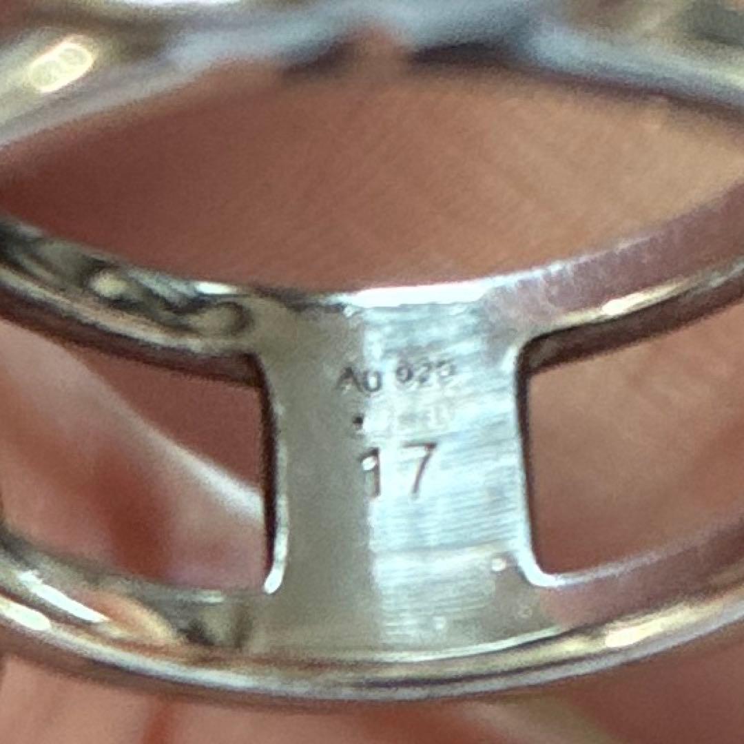 ゲ*り様 GUCCI ダブルGロゴ シルバーリング　シルバー925 サイズ17