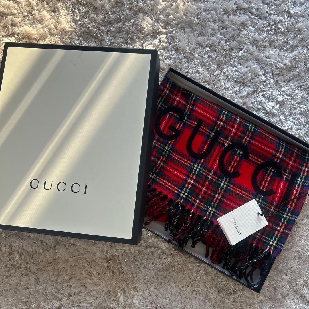 GUCCI タータンチェックマフラー