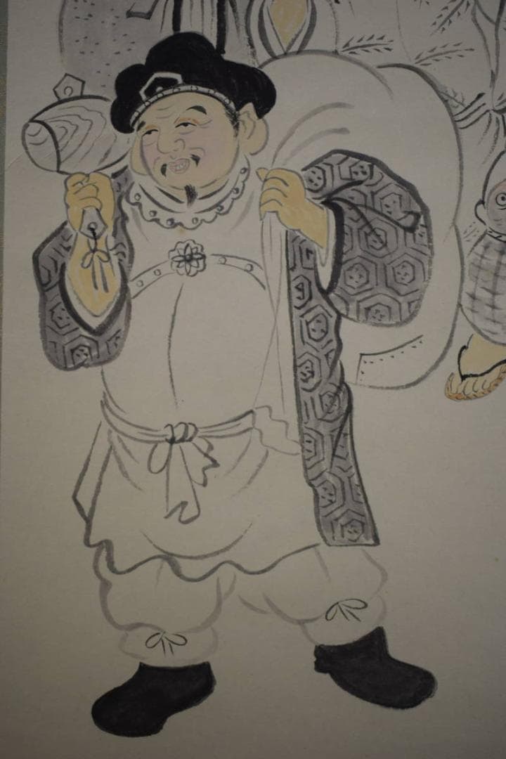 真作/高子/七福神図/布袋屋掛軸HI-547
