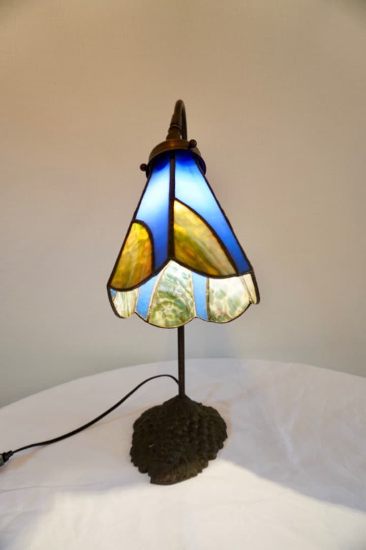 ヴィンテージ ステンドグラス テーブルランプ