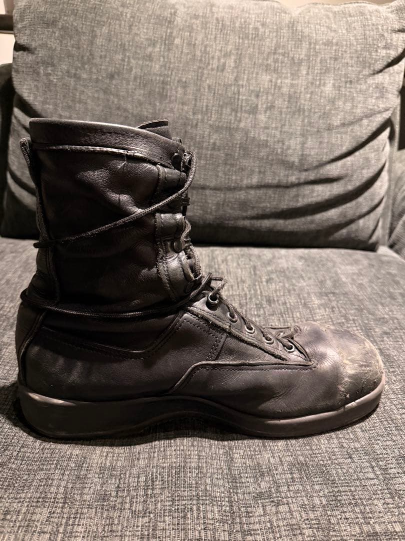 黒 レザー ハイカット ミリタリーブーツ