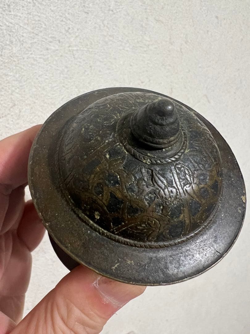 中国 密教法具 抹香 塗香用具 香筒 経筒 佐波理 仏像 仏教美術 骨董 古美術