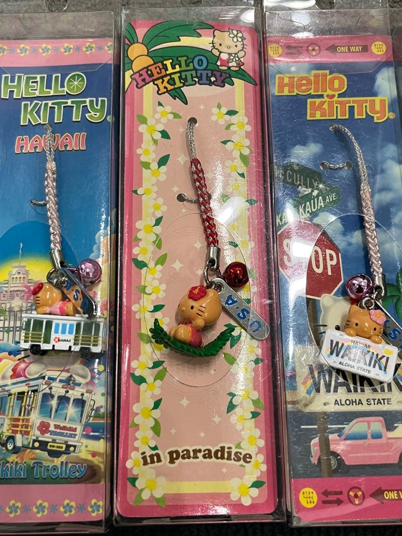 レア 限定 根付け ハローキティ ハワイ ストラップ　日焼けキティ