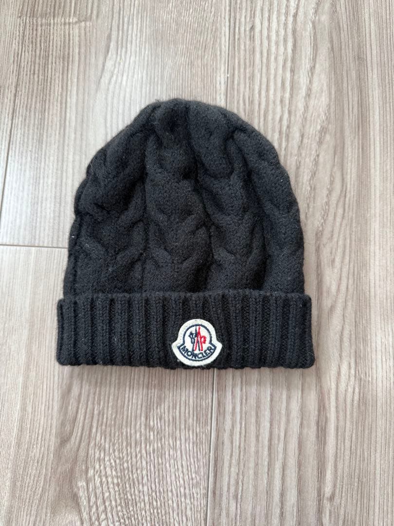 MONCLER ブラック 子供用 ニット帽 S