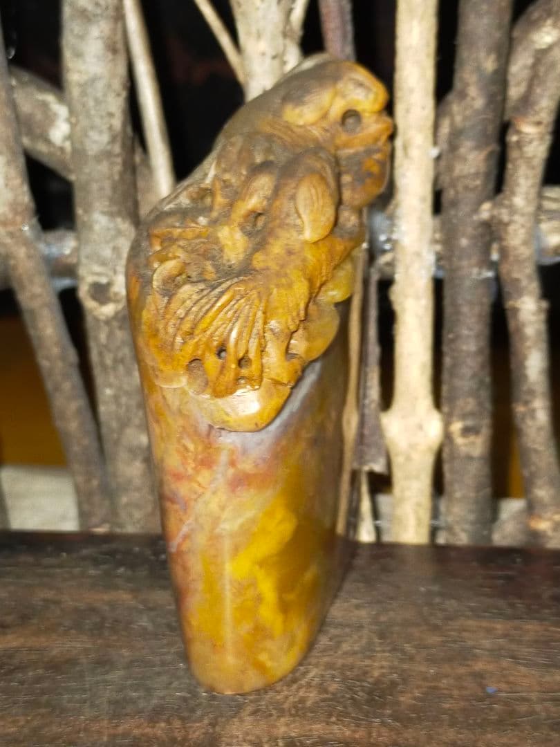 ♥値下げ！♥中国　石製　印材　【犬】　篆刻　印鑑　骨董　古玩